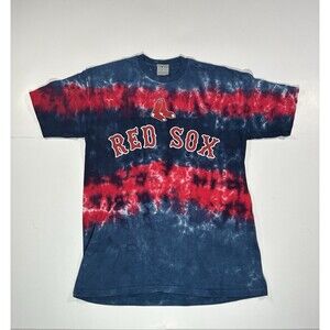 MLB Boston Red Sox Tie-Dye Spell Out Graphic T-Shirt Men Size Large Colorful Y2K